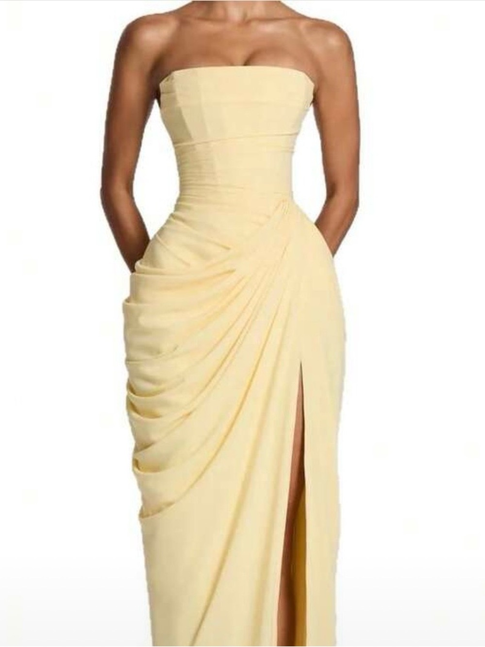 Strapless Yellow Full-length Dress